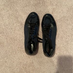 Prada Patent Black Low Top Sneakers
